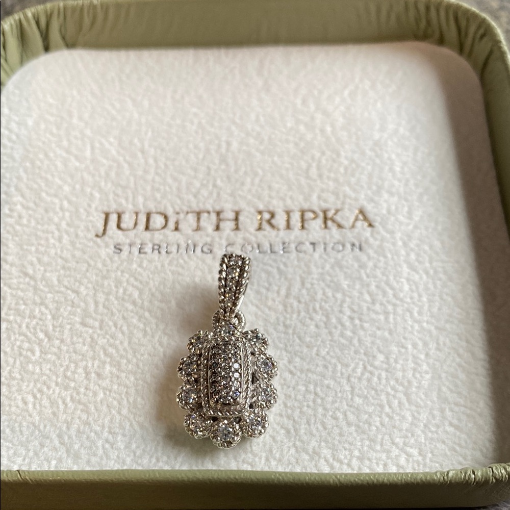 Judith Ripka Silver Pendant with Sparkling Stones